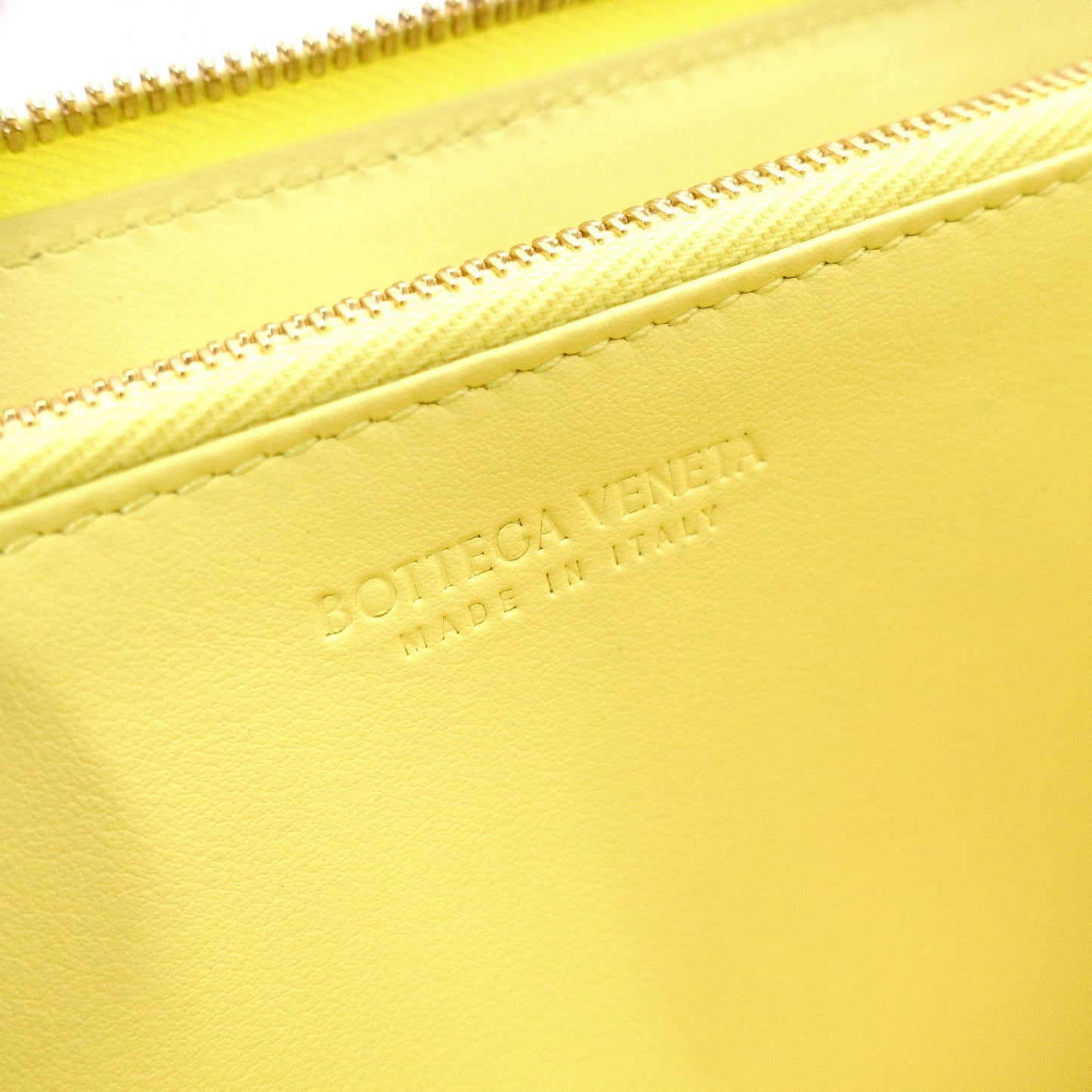 BOTTEGAVENETA Zip-Around Wallet Cassette Long Wallet Leather Yellow