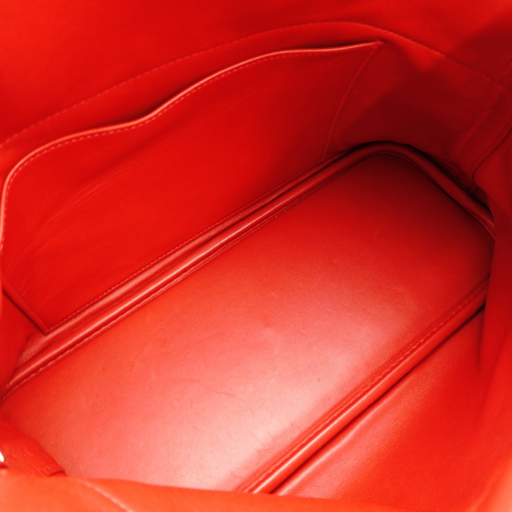 HERMES Bolide 31 Leather Handbag Red 2-Way □I Stamped Shoulder Strap Silver Hardware 7-10-527