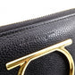 Salvatore Ferragamo Round Zipper Gancini Long Wallet, Leather, Black with Gold Hardware