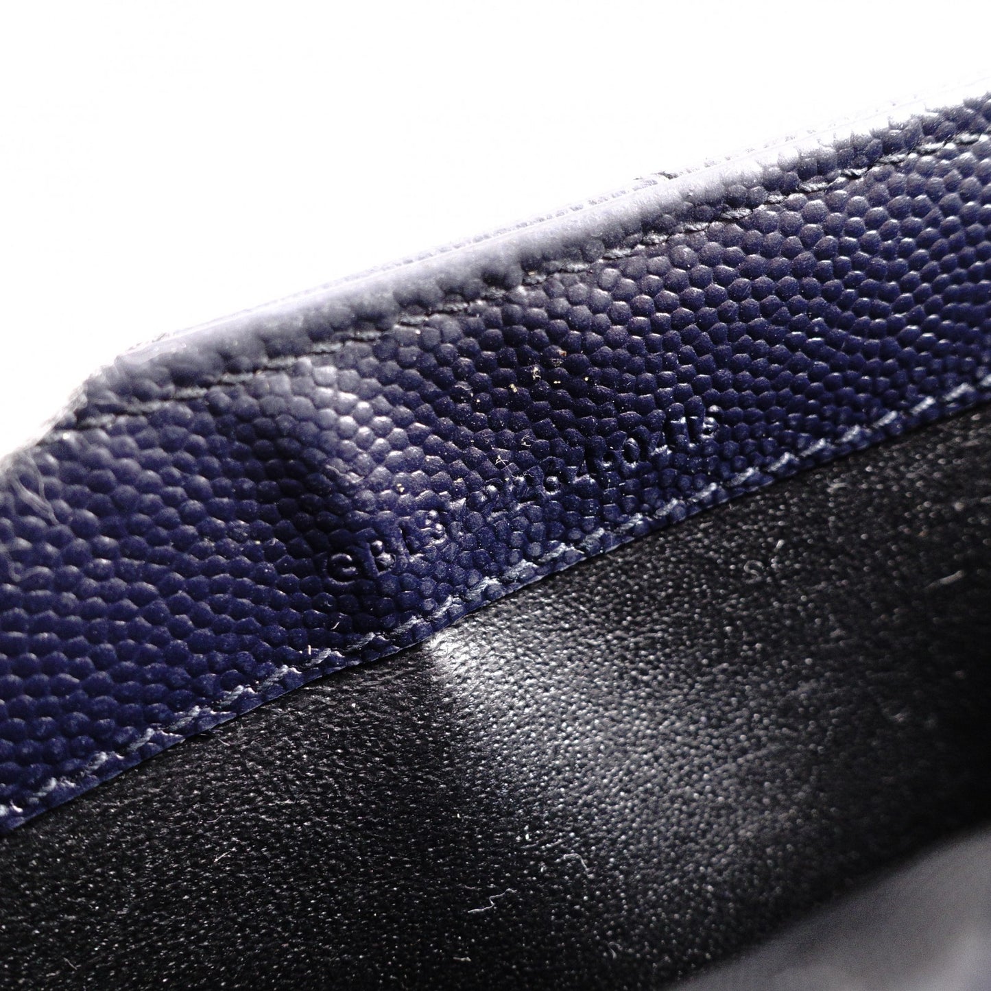 SAINT LAURENT Cassandra Long Wallet, Leather, Navy, Gold Hardware