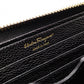 Salvatore Ferragamo Round Zipper Gancini Long Wallet, Leather, Black with Gold Hardware
