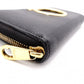 Salvatore Ferragamo Round Zipper Gancini Long Wallet, Leather, Black with Gold Hardware