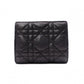Christian Dior Cannage Bifold Wallet, Leather, Black and Beige, CD Logo