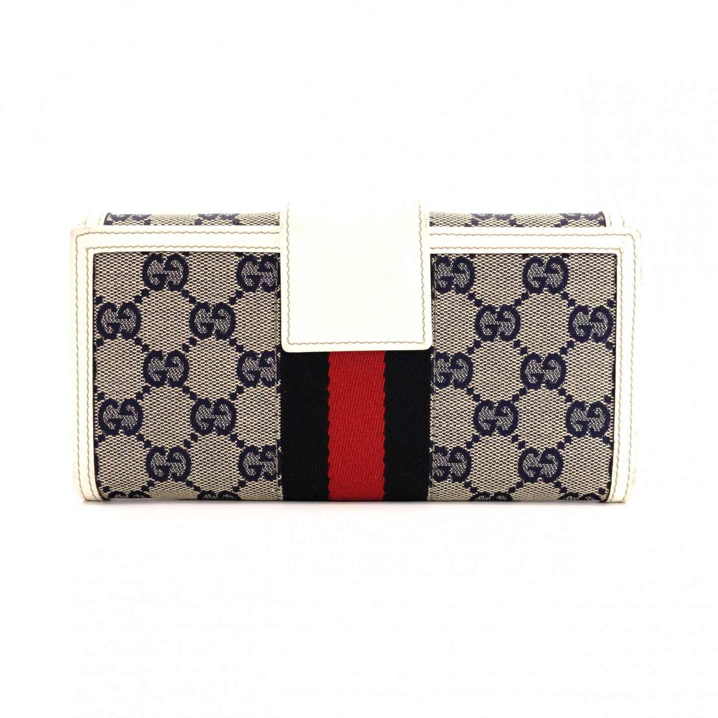 GUCCI Horsebit GG Canvas Long Wallet, Canvas and Leather, Beige