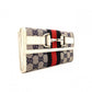 GUCCI Horsebit GG Canvas Long Wallet, Canvas and Leather, Beige