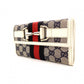 GUCCI Horsebit GG Canvas Long Wallet, Canvas and Leather, Beige