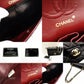 CHANEL Matelassé Double Flap Classic Chain Shoulder Bag Black Lambskin Black Gold Hardware 7-8-605