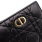 Christian Dior Cannage Bifold Wallet, Leather, Black and Beige, CD Logo