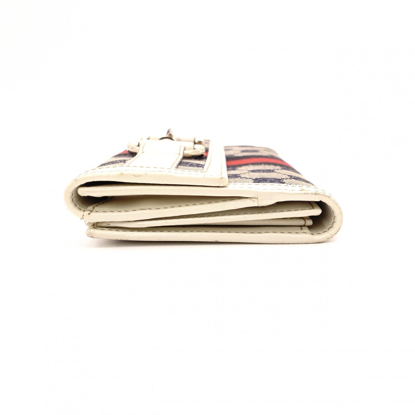 GUCCI Horsebit GG Canvas Long Wallet, Canvas and Leather, Beige