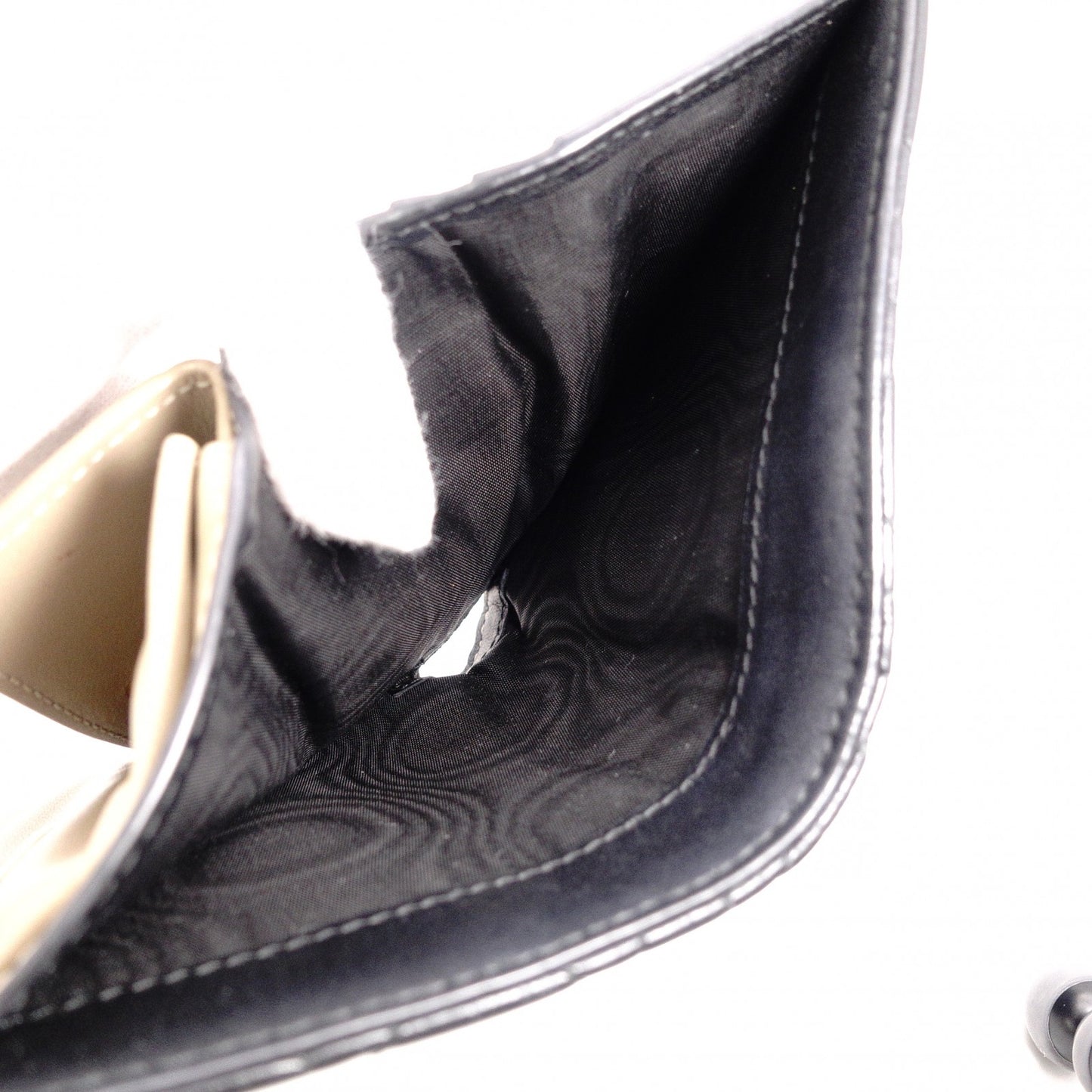 Christian Dior Cannage Bifold Wallet, Leather, Black and Beige, CD Logo