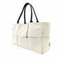 Bottega Veneta Intrecciato Tote Bag Canvas Off-White × Black Shoulder Pouch Included 7-12-043