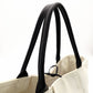 Bottega Veneta Intrecciato Tote Bag Canvas Off-White × Black Shoulder Pouch Included 7-12-043
