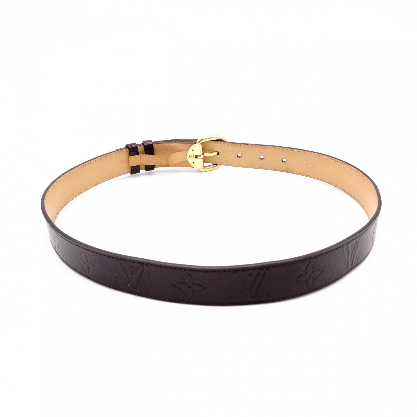 LOUIS VUITTON Monogram Vernis Belt, Patent Leather, Amaranth