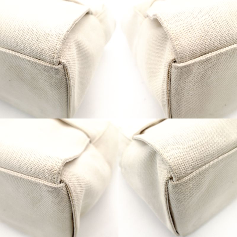 Bottega Veneta Intrecciato Tote Bag Canvas Off-White × Black Shoulder Pouch Included 7-12-043