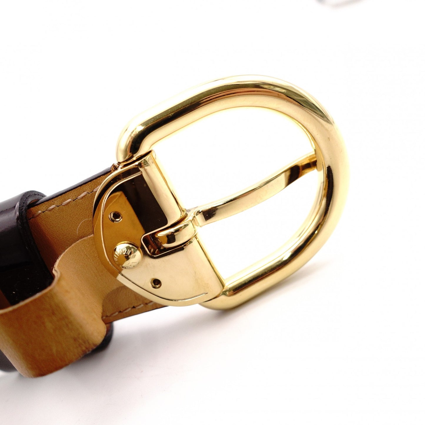 LOUIS VUITTON Monogram Vernis Belt, Patent Leather, Amaranth