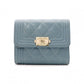 CHANEL Caviar Skin Boy Chanel Tri-fold Wallet, Leather, Blue, Gold Hardware