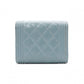 CHANEL Caviar Skin Boy Chanel Tri-fold Wallet, Leather, Blue, Gold Hardware