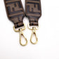 FENDI Strap Leather FF Logo Gold Hardware Reversible