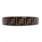 FENDI Strap Leather FF Logo Gold Hardware Reversible