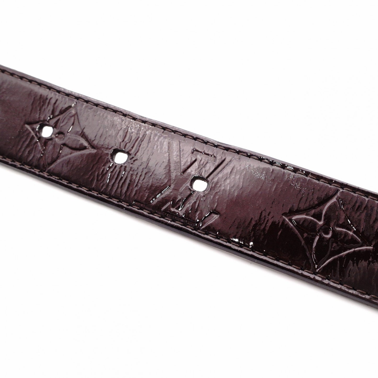 LOUIS VUITTON Monogram Vernis Belt, Patent Leather, Amaranth