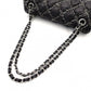 CHANEL Parisian Matelassé Nylon Tweed On-Stitch Double Chain Shoulder Bag Gray Nylon Silver Hardware 7-11-761