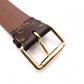 LOUIS VUITTON Monogram Canvas Belt, PVC Leather, Brown, Size 85