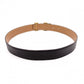 HERMES H Belt, Leather, Black, Reversible, Gold Hardware