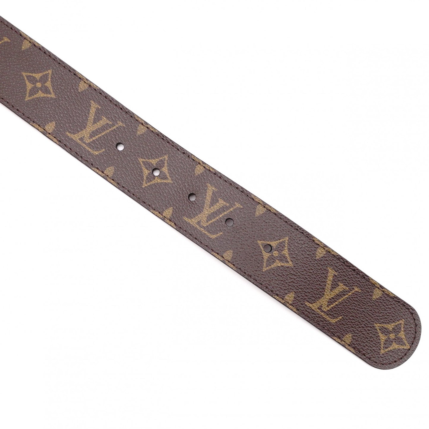 LOUIS VUITTON Monogram Canvas Belt, PVC Leather, Brown, Size 85