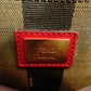 FENDI Peekaboo Handbag 2-Way Leather Red Shoulder Bag Red Gold Hardware 7-11-477