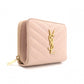 SAINT LAURENT Cassandra Bifold Wallet, Leather, Pink Beige, Gold Hardware