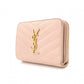 SAINT LAURENT Cassandra Bifold Wallet, Leather, Pink Beige, Gold Hardware