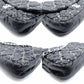 CHANEL Parisian Matelassé Nylon Tweed On-Stitch Double Chain Shoulder Bag Gray Nylon Silver Hardware 7-11-761