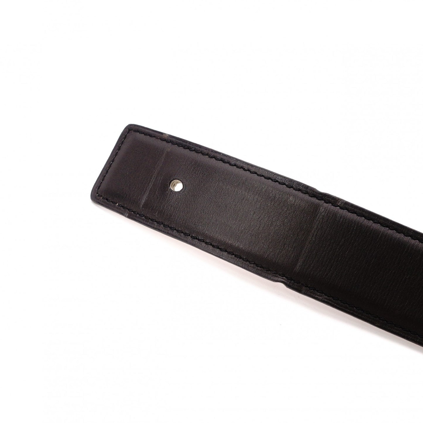 HERMES H Belt, Leather, Black, Reversible, Gold Hardware