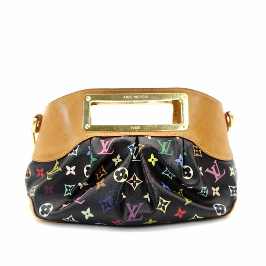 LOUIS VUITTON Monogram Multicolore Judy PM Satchel Handbag Black Shoulder M40258 Black 7-10-315
