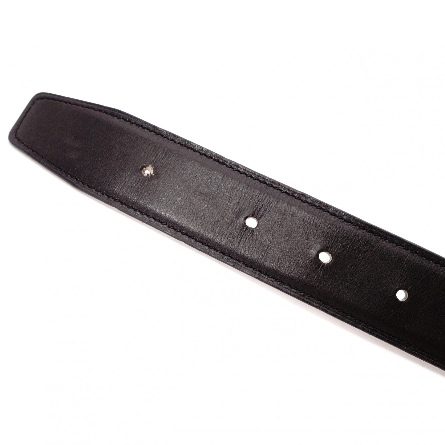 HERMES H Belt, Leather, Black, Reversible, Gold Hardware
