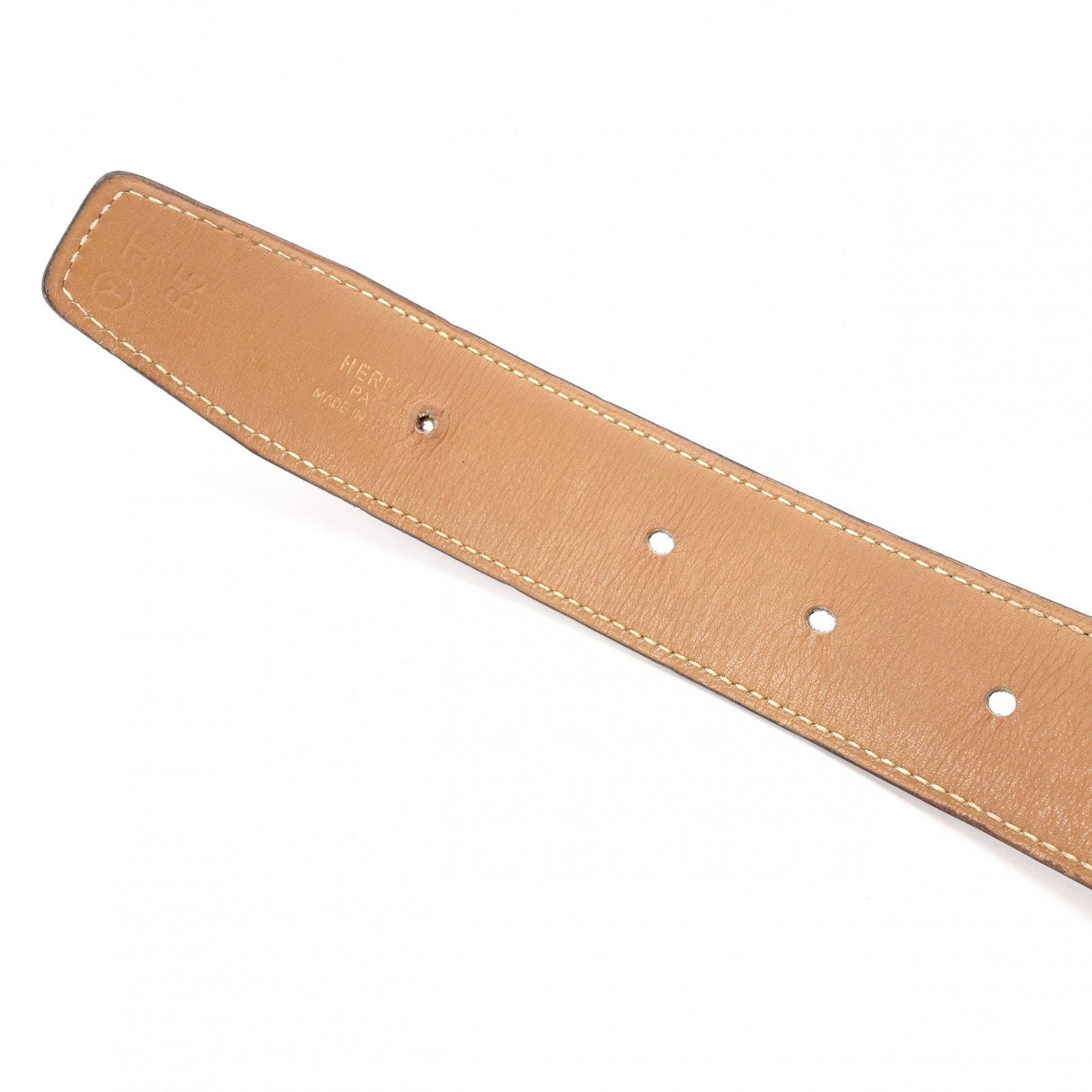HERMES H Belt, Leather, Black, Reversible, Gold Hardware
