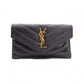 SAINT LAURENT Cassandra Coin Purse, Leather, Black, Card Holder