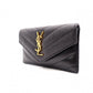 SAINT LAURENT Cassandra Coin Purse, Leather, Black, Card Holder