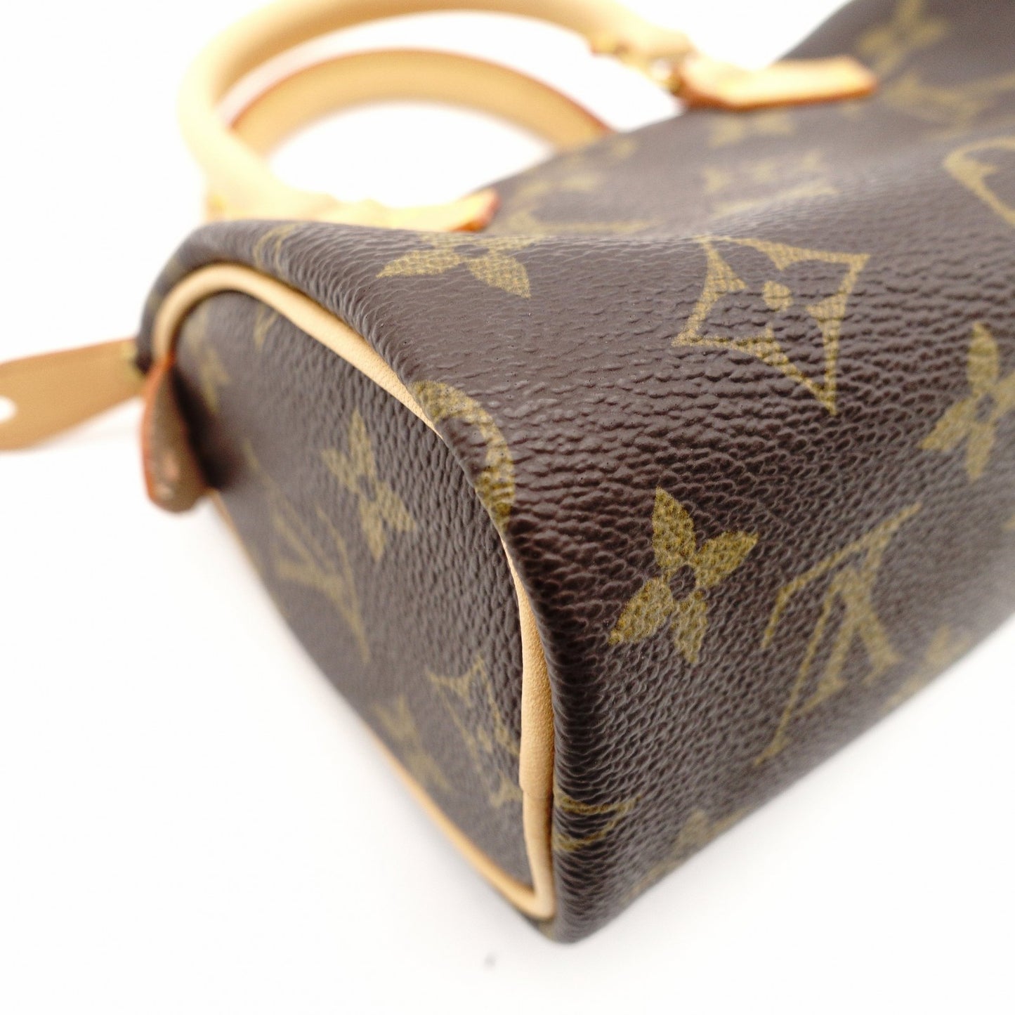 LOUIS VUITTON Mini Speedy Monogram Canvas Handbag PVC Leather Brown 7-12-120