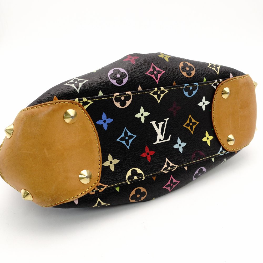 LOUIS VUITTON Monogram Multicolore Judy PM Satchel Handbag Black Shoulder M40258 Black 7-10-315