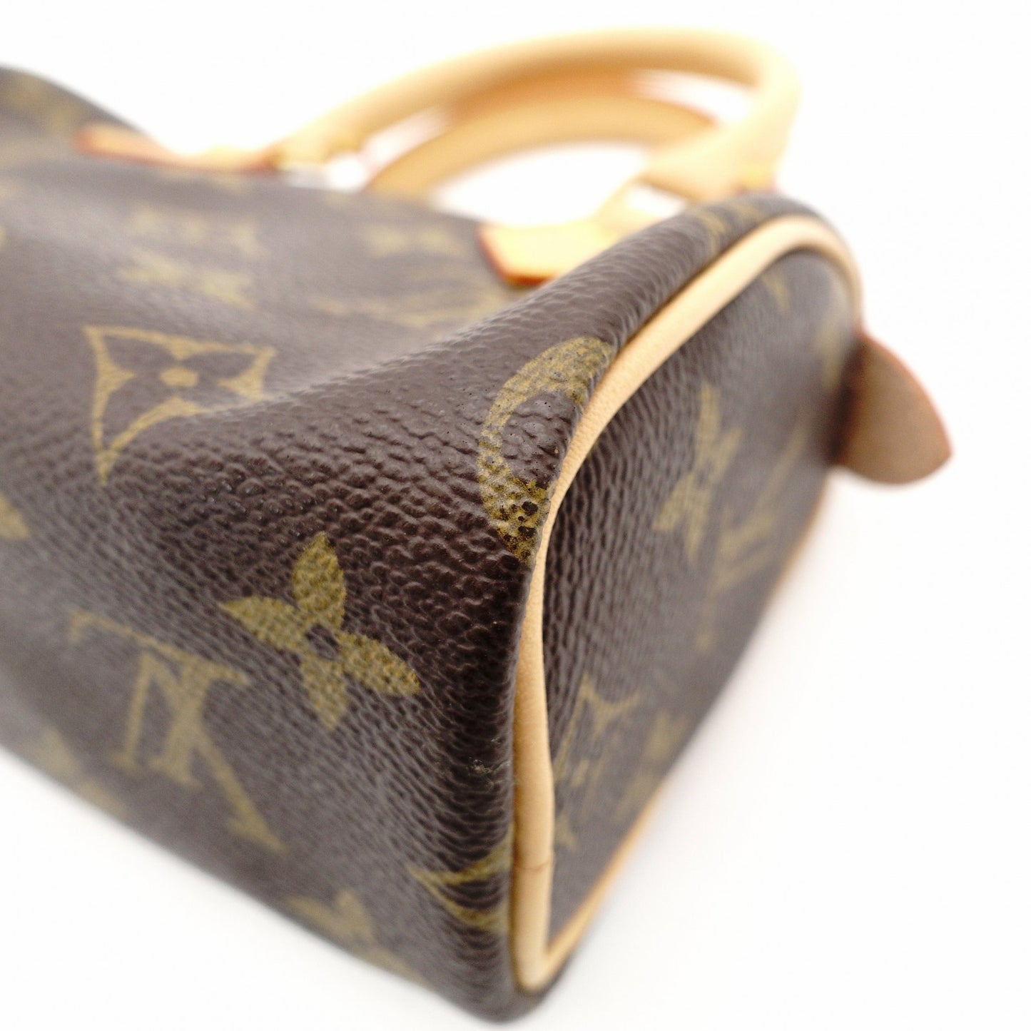 LOUIS VUITTON Mini Speedy Monogram Canvas Handbag PVC Leather Brown 7-12-120