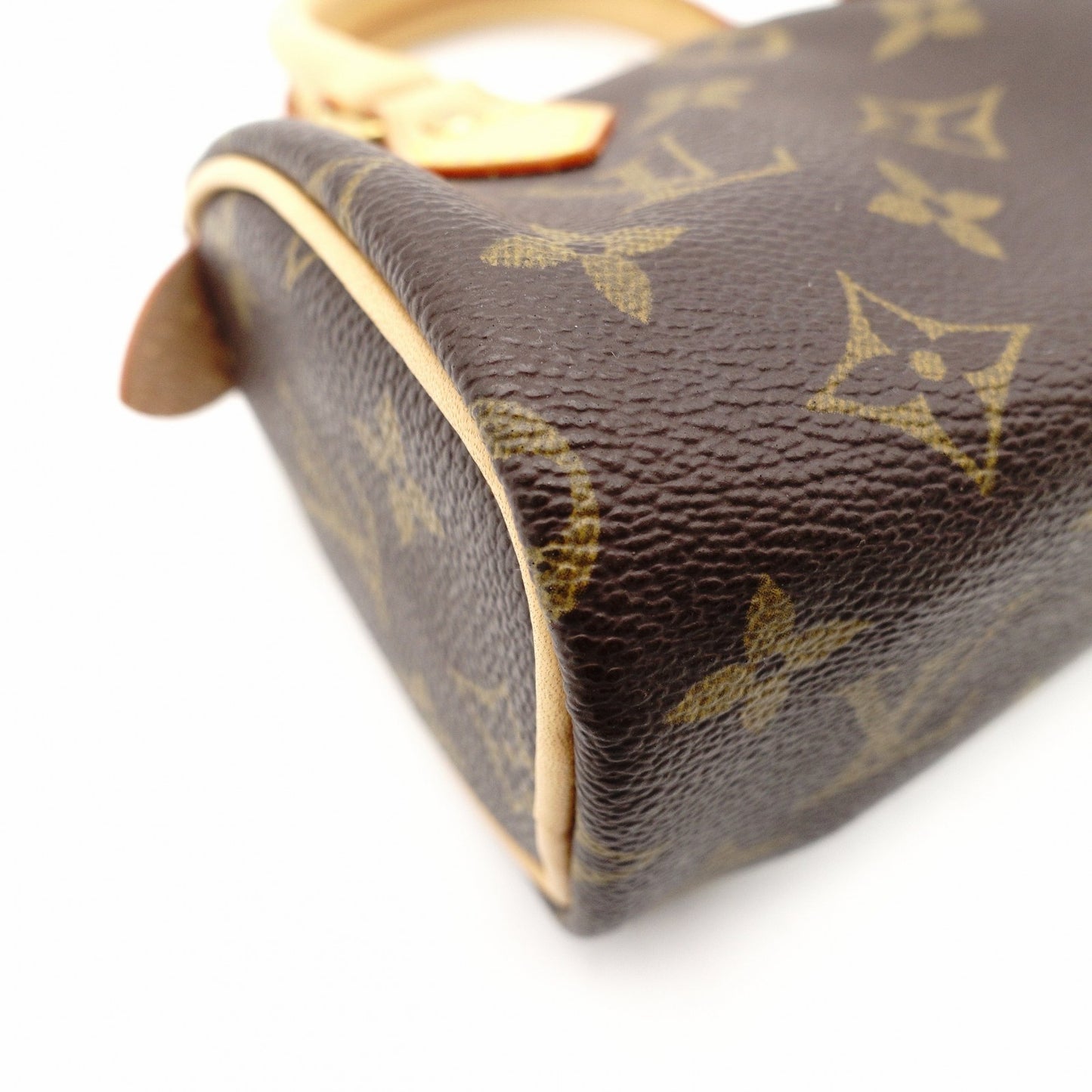 LOUIS VUITTON Mini Speedy Monogram Canvas Handbag PVC Leather Brown 7-12-120
