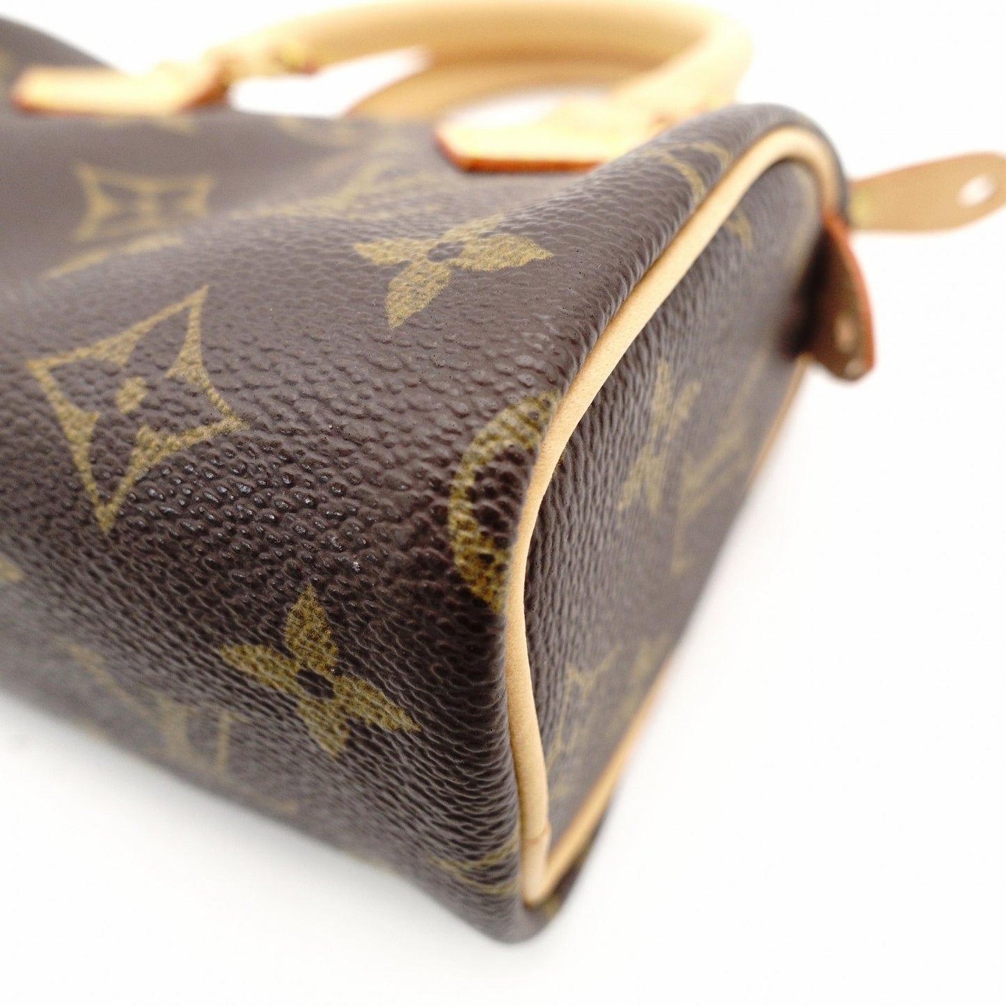 LOUIS VUITTON Mini Speedy Monogram Canvas Handbag PVC Leather Brown 7-12-120