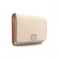 LOEWE Anagram Compact Wallet, Tri-fold, Leather, Beige