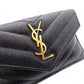 SAINT LAURENT Cassandra Coin Purse, Leather, Black, Card Holder