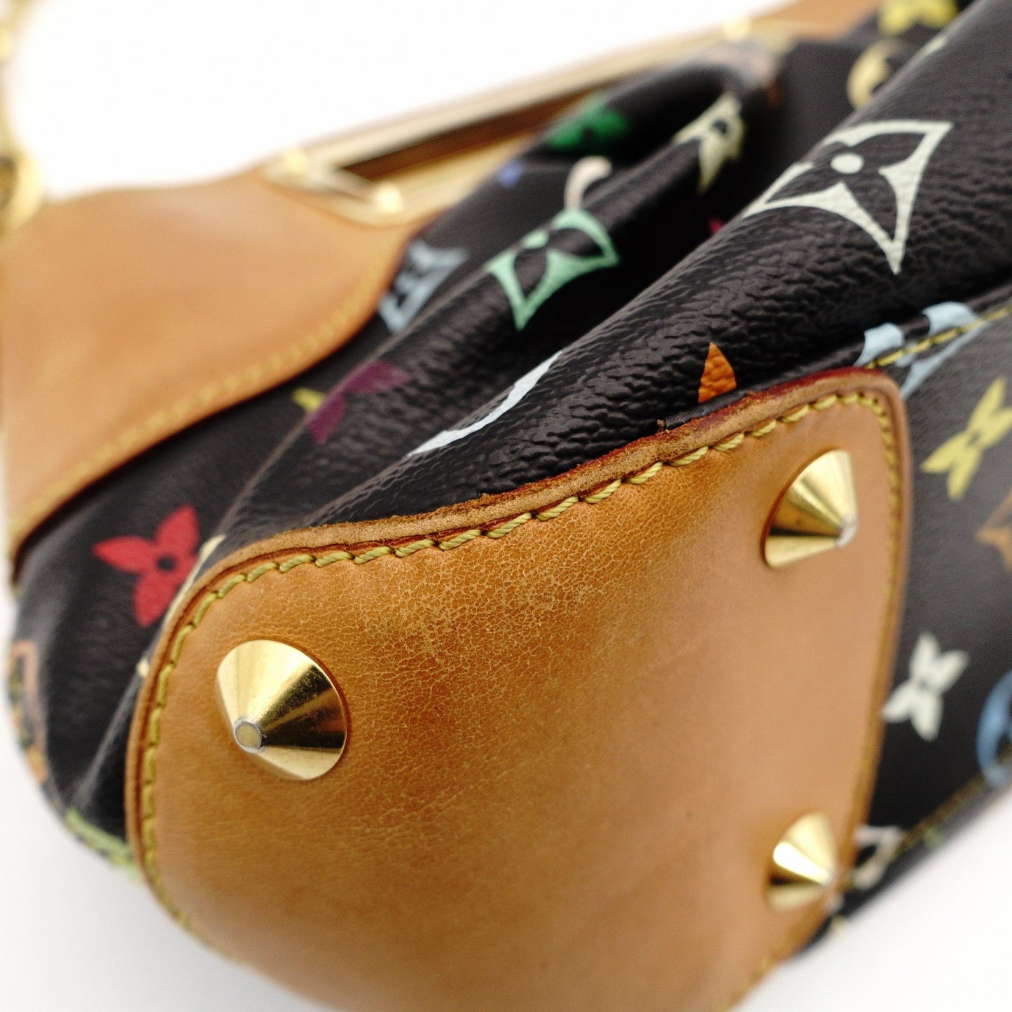 LOUIS VUITTON Monogram Multicolore Judy PM Satchel Handbag Black Shoulder M40258 Black 7-10-315