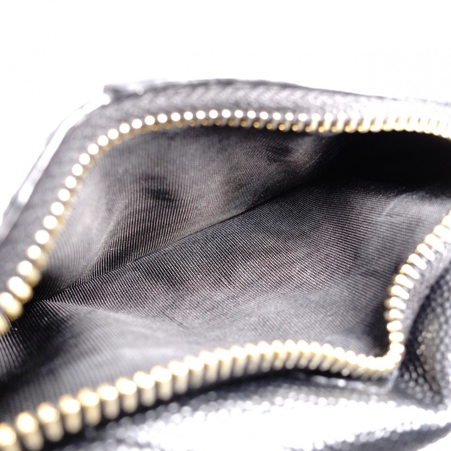 SAINT LAURENT Cassandra Coin Purse, Leather, Black, Card Holder