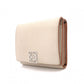 LOEWE Anagram Compact Wallet, Tri-fold, Leather, Beige