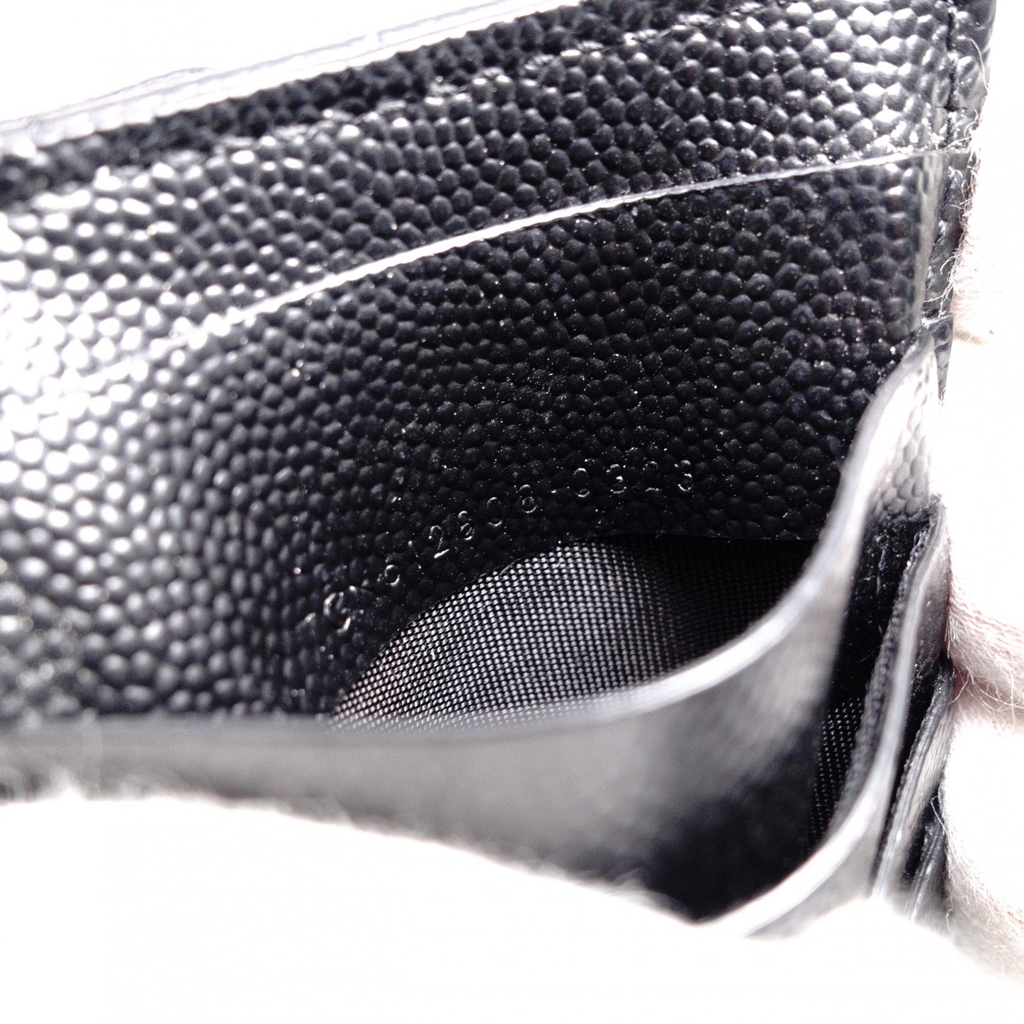 SAINT LAURENT Cassandra Coin Purse, Leather, Black, Card Holder