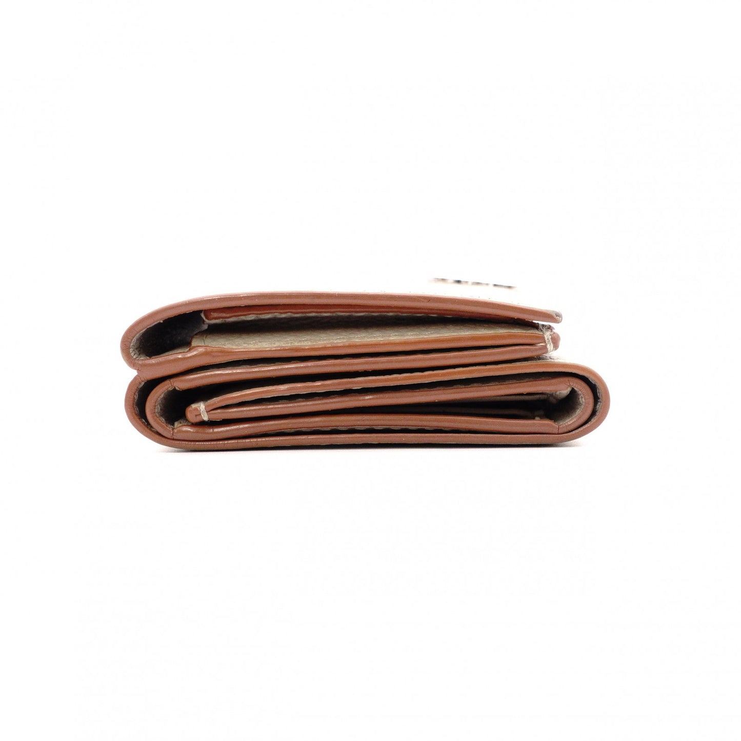 LOEWE Anagram Compact Wallet, Tri-fold, Leather, Beige